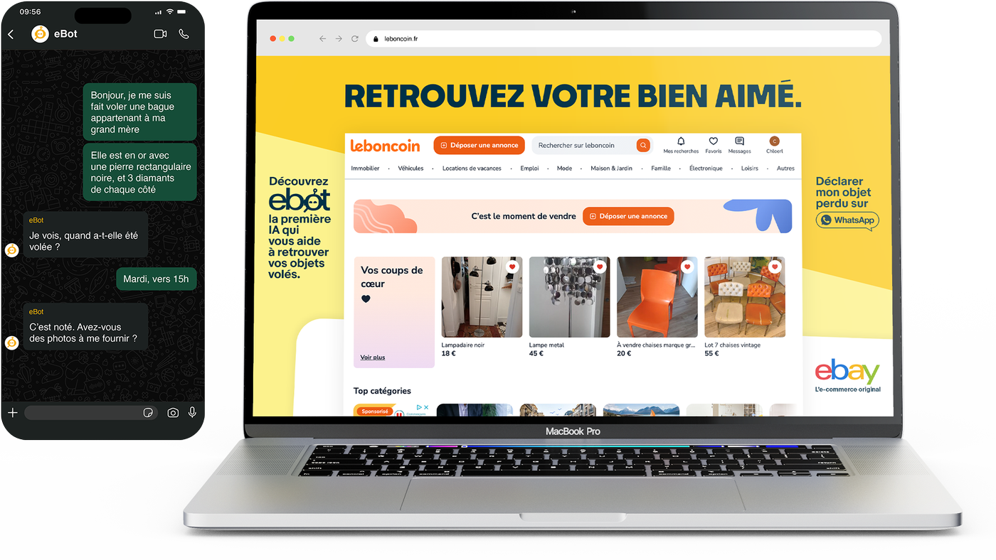 eBot campagne eBay objets volés recell petites annonces publicité